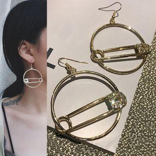 Safety Pin Alloy Hoop Dangle Earring