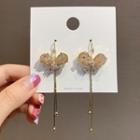 Faux Crystal Butterfly Fringed Earring 1 Pair - Hook Earring - Gold Plating - One Size