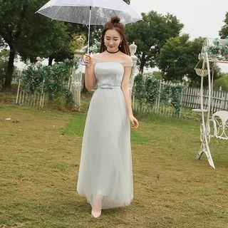 Flower Applique Bridesmaid Dress