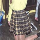 Plaid Mini Pleat Skirt