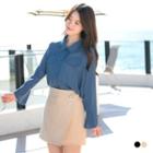 Ring Accent A-line Mini Skirt
