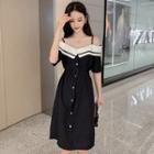 Cold Short-sleeve Midi A-line Dress