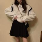 Contrast Trim Sweater / Neck Tie