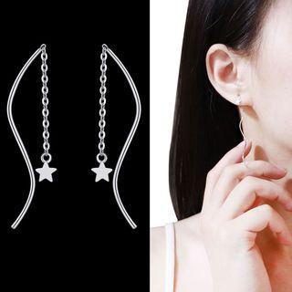 Star & Swirl Dangle Earring 1 Pair - Threader Earring - One Size