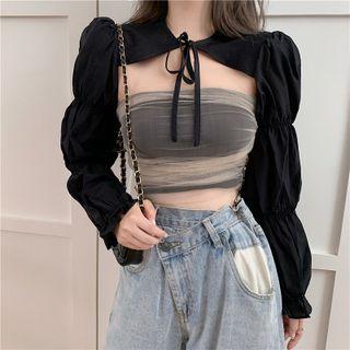 Sheer Panel Tube Top / Shrug