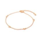 Simple And Elegant Plated Rose Gold Ribbon 316l Stainless Steel Anklet Rose Gold - One Size