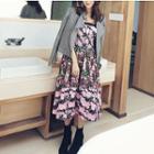 Flower Print Spaghetti Strap Midi Dress