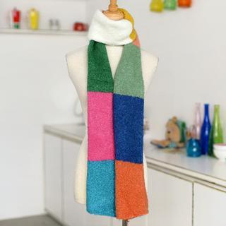 Color-block Knit Scarf Multi Color - One Size