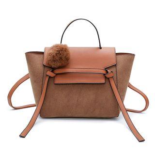 Flap Panel Pompom Handbag