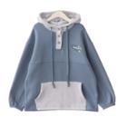 Embroidered Placket Hoodie