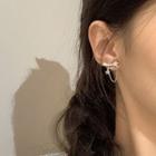 Rhinestone Star Chain Earring 1 Pair - Silver - One Size