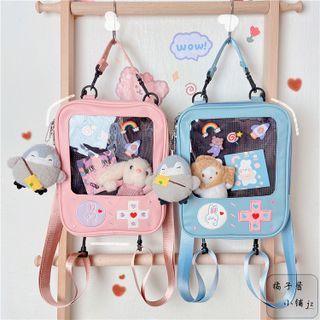 Pvc Panel Faux Leather Backpack