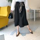 A-line Skirt With Leopard Print Sash