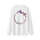 Floral & Lettering Print Sweatshirt