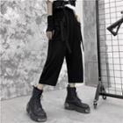 Cropped Cargo Pants Black - One Size