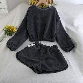 Set: Drawstring Sweatshirt + Shorts