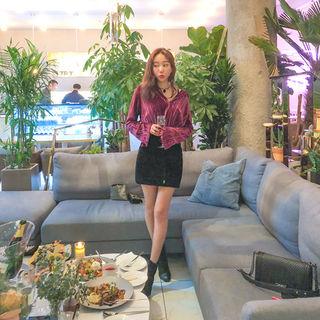 High-waist Thick Miniskirt