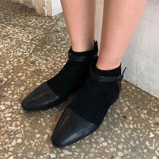 Flat-heel Belted Ankle Boots