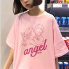 Angel Print Short-sleeve T-shirt