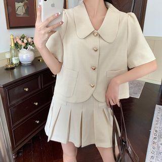 Short-sleeve Blazer / Pleated Skort