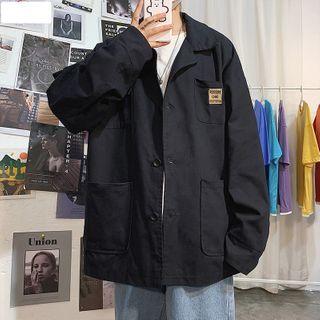 Lettering Tag Button-up Jacket