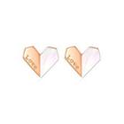 Sterling Silver Fashion Romantic Plated Rose Gold Heart Fritillary Stud Earrings Rose Gold - One Size