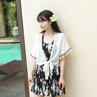Tasseled Elbow Sleeve Cropped Coat