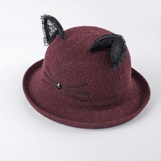 Ear Accent Straw Bucket Hat