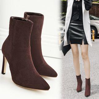 Pointy-toe High Heel Short Boots