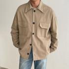 Flap-pocket Boxy Cotton Jacket