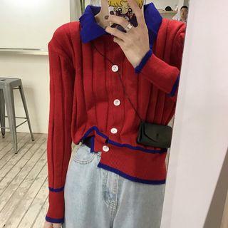 Color-block Knitted Polo Shirt