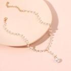 Faux Pearl Faux Crystal Pendant Necklace Gold - One Size