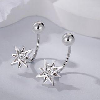 Star Sterling Silver Swing Earring 1 Pair - Silver - One Size
