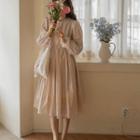 Tie-waist Stripe Long Dress (stripe) Multicolor - One Size