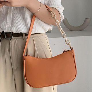 Faux Leather Chained Bag