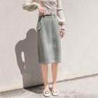 Set: Straight Fit Skirt + Woven Belt