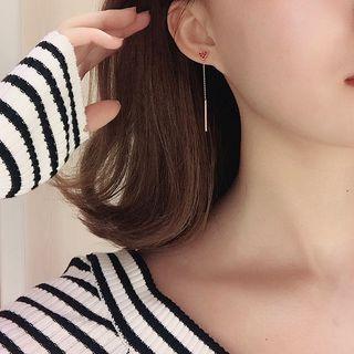 Rhinestone Heart Strapped Earring