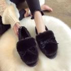 Fluffy Bow Loafers