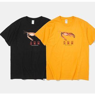 Short-sleeve Shrimp Print T-shirt