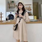 Long-sleeve Sailor Collar Knit Dress