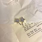 Rhinestone Star Earring 1 Pair - 925 Silver Needle - Gold - One Size