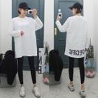 Tall Size Letter Print Boxy-fit T-shirt