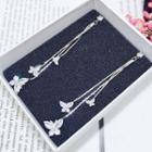 Butterfly Sterling Silver Fringed Earring 1 Pair - Butterfly Fringed Earring - Silver - One Size