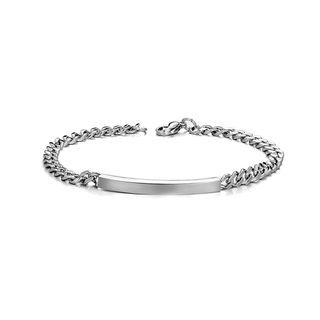 Simple Elegant Geometric Rectangular 316l Stainless Steel Bracelet Silver - One Size
