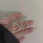 Beaded Hoop Ear Stud / Sterling Silver Ear Stud / Clip-on Earring