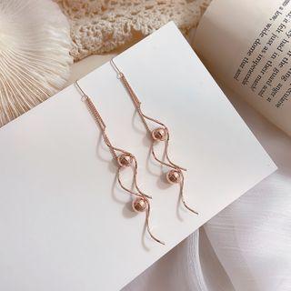 Bead Dangle Twist Earrings As Shown In Figure - One Size