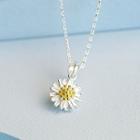 Flower Pendant Sterling Silver Necklace Silver & Yellow - One Size