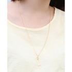 Rectangle & Bar Long Necklace One Size
