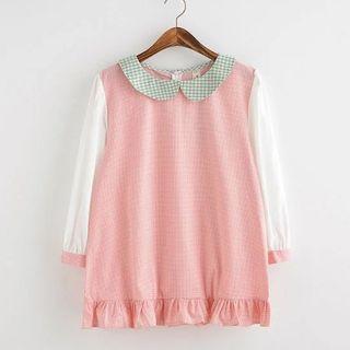Panel Collared 3/4-sleeve Top