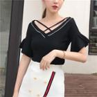 Cross Front Short-sleeve Top